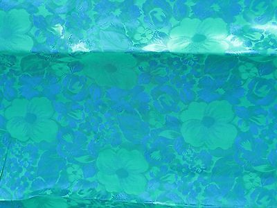 4 Panel 93x39 PEACOCK EDWARDIAN BLUE GREEN BROCADE FABRIC DRAPERY Design Textile