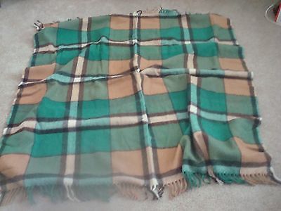 Wool Throw Plaid   No Tag  Green/Brown  1