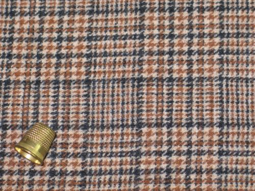 Tan-Brown-Black Vintage Plaid Wool Fabric~UNUSED~107