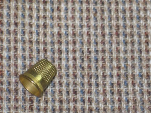 Tan-Brown-Gray-Blue Vintage Wool Fabric~UNUSED~61