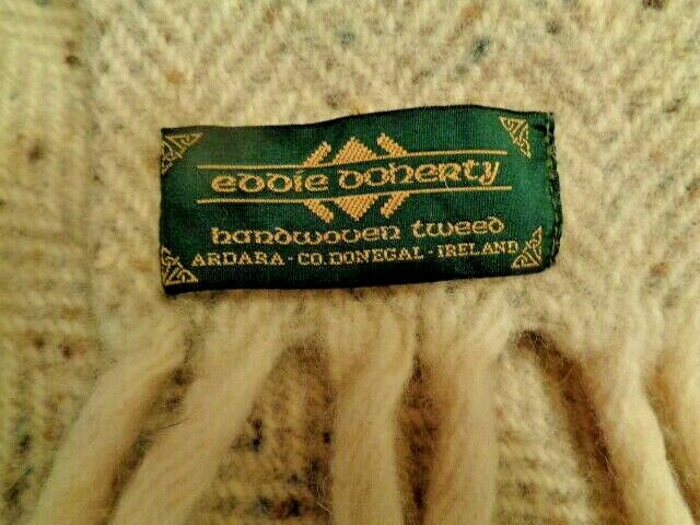 EDDIE DOHERTY Donegal pure new wool tweed fringed throw Ardara, Ireland