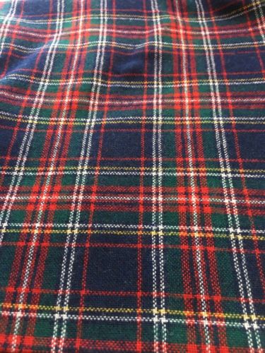 2 Yd Wool Blend Vintage Fabric Plaid