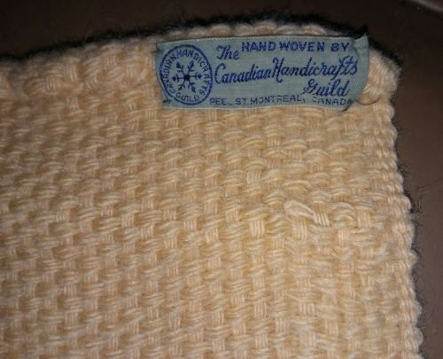 RARE VTG Canadian Handicrafts Guild Wool blend Blanket Hand Woven 62
