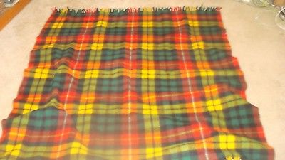 Pretty Primary Colors Wool Lap Blanket   No Tag