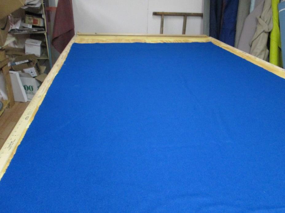 2 & 1/2 YARDS X 56 INCHES WIDE OF A BLUE WOOL FELT UPHOLSTERY FABRIC
