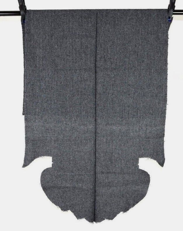 Vtg Charcoal Herringbone Wool Woven Sewing Fabric Craft Medium Weight 30