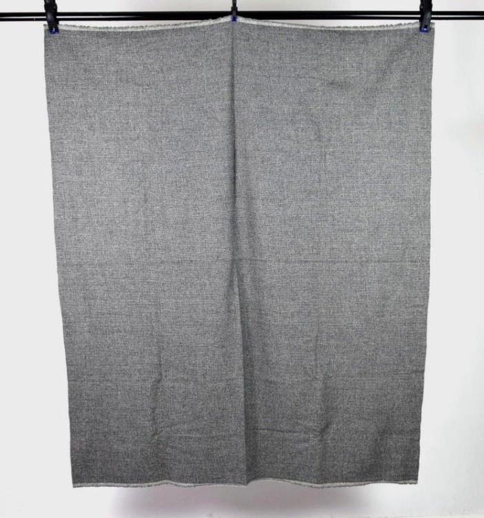 Vtg Charcoal Soft Luxe Wool Woven Sewing Fabric Craft Medium Weight 48