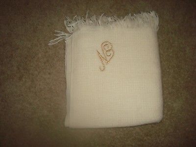 Wool Throw  Faribo  Basketweave  Off White
