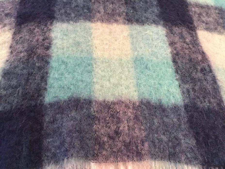 GLEN CREE Vtg 100% Mohair Wool Throw Blanket SCOTLAND Use or Cutter A bit Felted