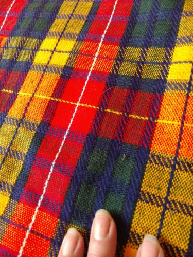 vintage plaid woven woolbend 2 1/4 yds X 56 70s  madris