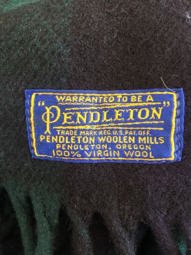 Tartan Vtg 50s Blue/Green Pendleton Throw 70/53” Blanket Robe