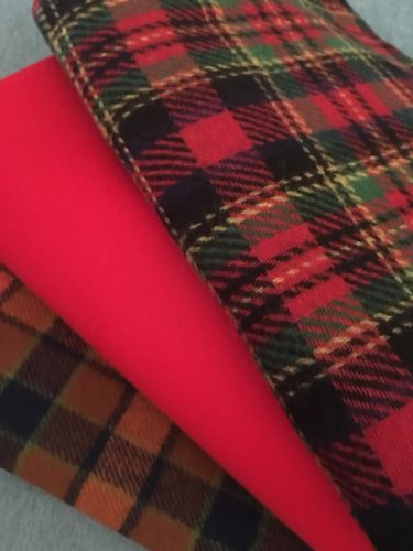 Vintage 100% Wool Apparel Weight Fabric Quilting Total 3 2/3 Yard Lot Crafts Red