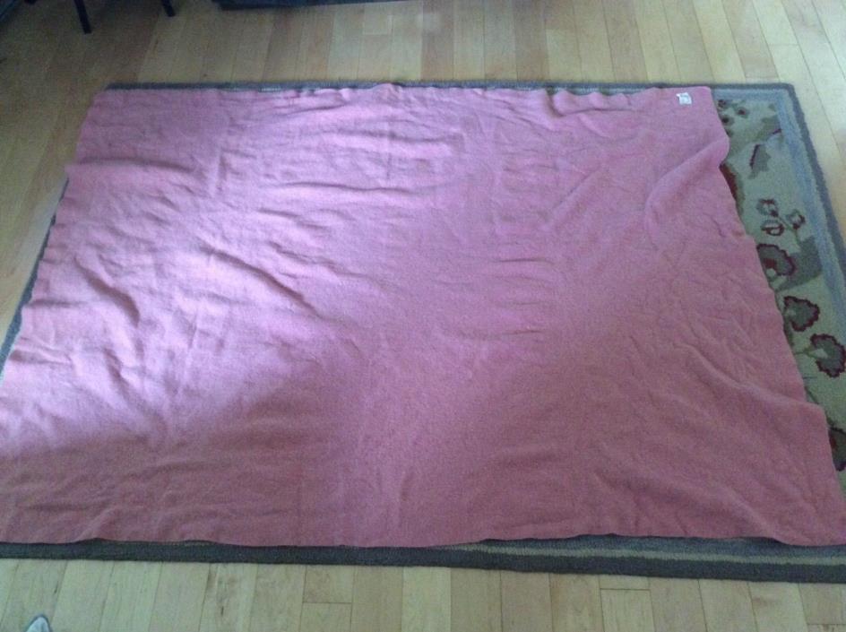 Vintage Pink Mauve Chatham Wool Camp Blanket 54”  x 74” Label