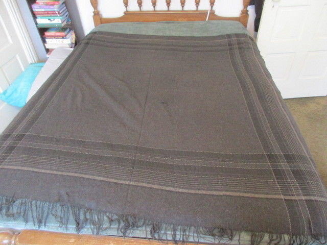 Vintage Black & Gray Wool Shawl