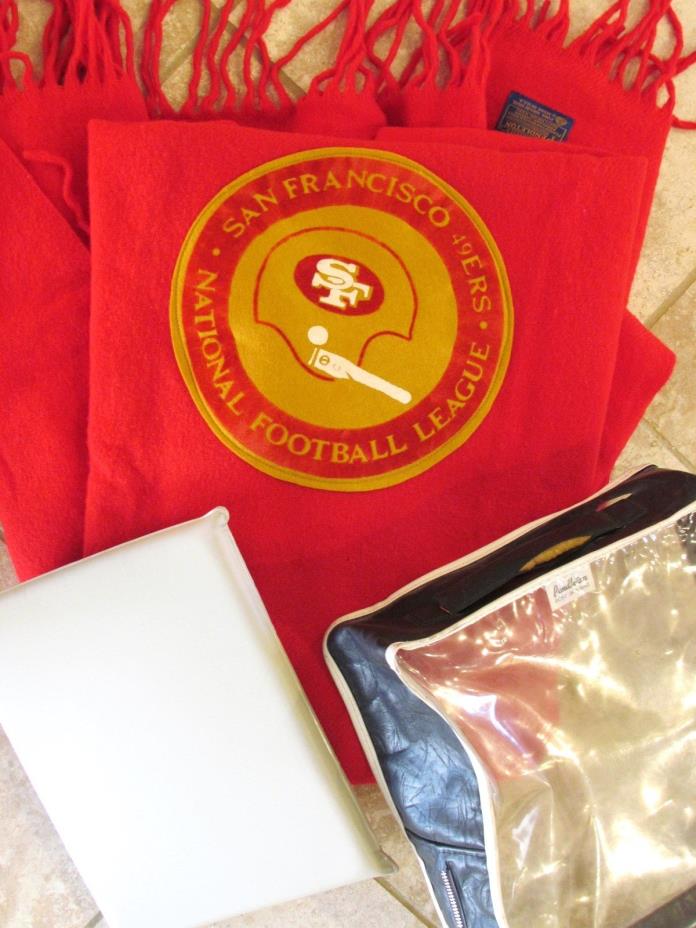 Vintage PENDLETON 100% Wool NFL 49ers San Francisco Stadium Blanket Red 52