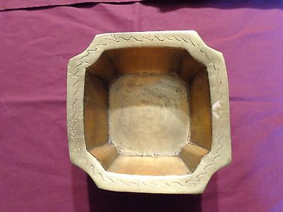 Vintage China (marked) Hand Carved Etched Oriental Solid Brass Bowl