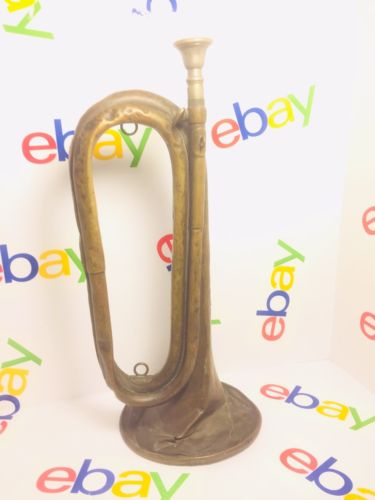 VINTAGE, MILITARY CAVALRY, BRASS BUGLE Gautrot Brevote 1900’s Bugle SDDG Paris