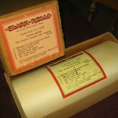 Clark Orchestra Music Player Piano Roll A-928 Nickelodeon~Circus Echoes~Stock 5