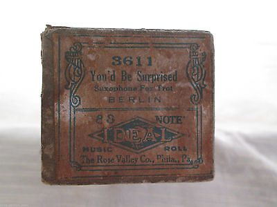 IDEAL 88 Note (The Rose Valley Co.) Player Piano  Roll: You'd Be Surprised 3611.