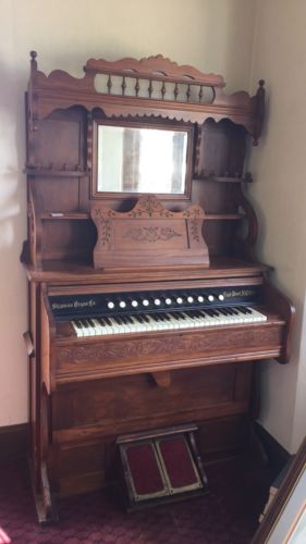 Antique 1905 Shipman Organ Co. Pump Organ Bevelled Mirror ELKIN NC