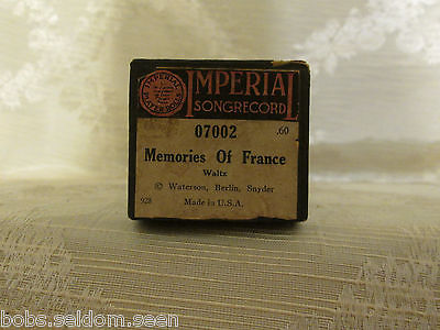 IMPERIAL SONGRECORD Player Piano Roll: Memories of France   07002