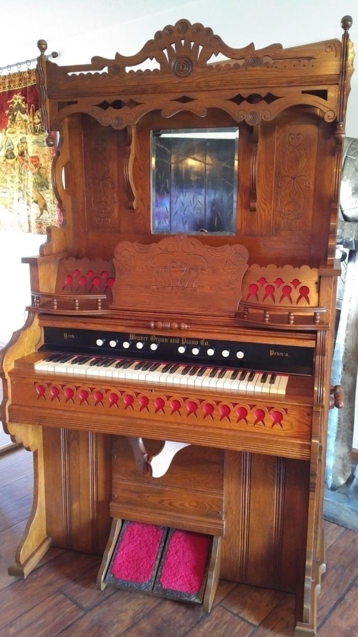 Parlor Pump Organ... Victorian Elaborate high back Weaver 1888