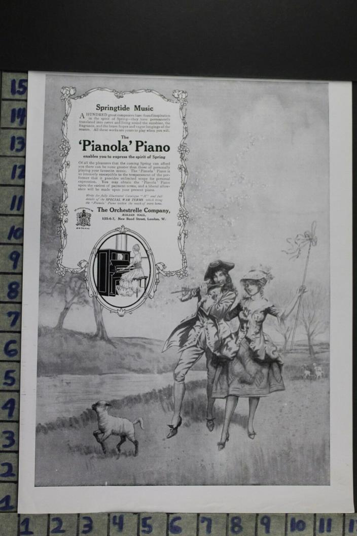 1915 MUSIC DANCING PIANO INSTRUMENT WOMEN FASHION LOVE LAMB VINTAGE AD DZ030