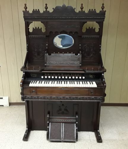 Antique Pump Organ  Golden Tone A Beethoven Organ Washington NY  Very Nice !!