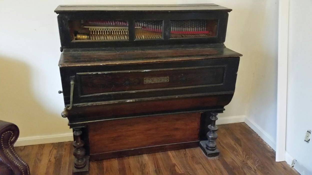 1800's Large Spanish Barrel Piano plays 10 songs with bells