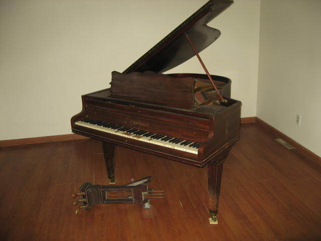 Baby Grand Piano, Chickering, Built in 1900, Cherry Wood, Ivory, 118 Yrs Old