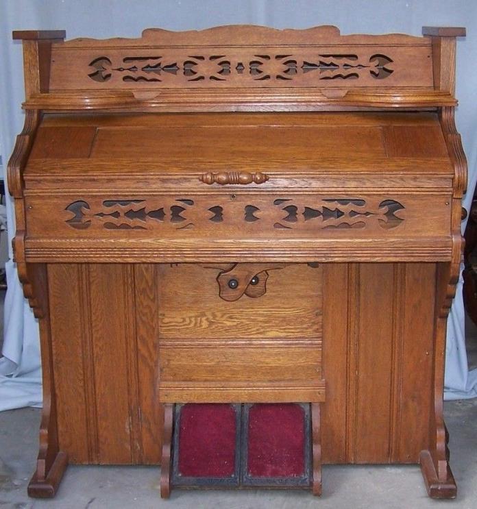 ANTIQUE WEAVER ORGAN AND PIANO CO. PUMP ORGAN 26161 GREAT CONDITION