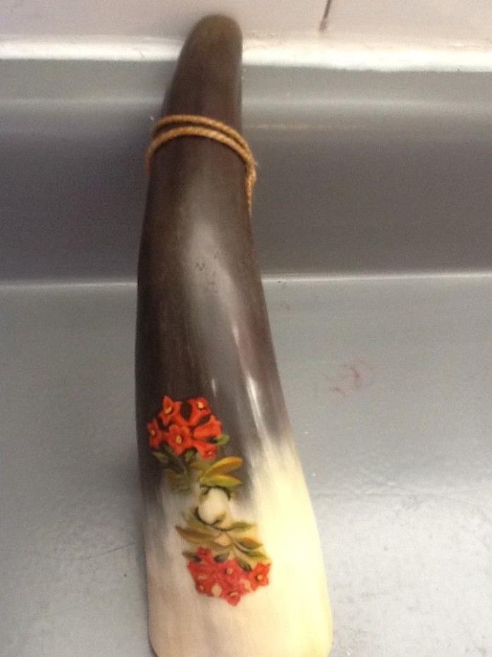 SIGNED GERMAN HORN, WESTENODORF, W/LILLIES