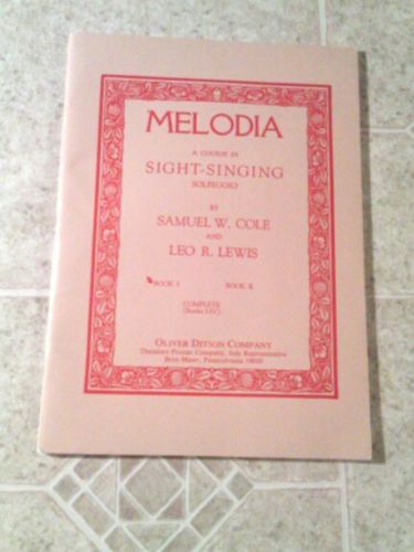 MELODIA/ by Cole &Lewis/1903,1904/Sight - Singing