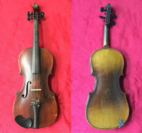 Antique Violin 4/4 German Markneukirchen Saxony One Piece Back 19th Century