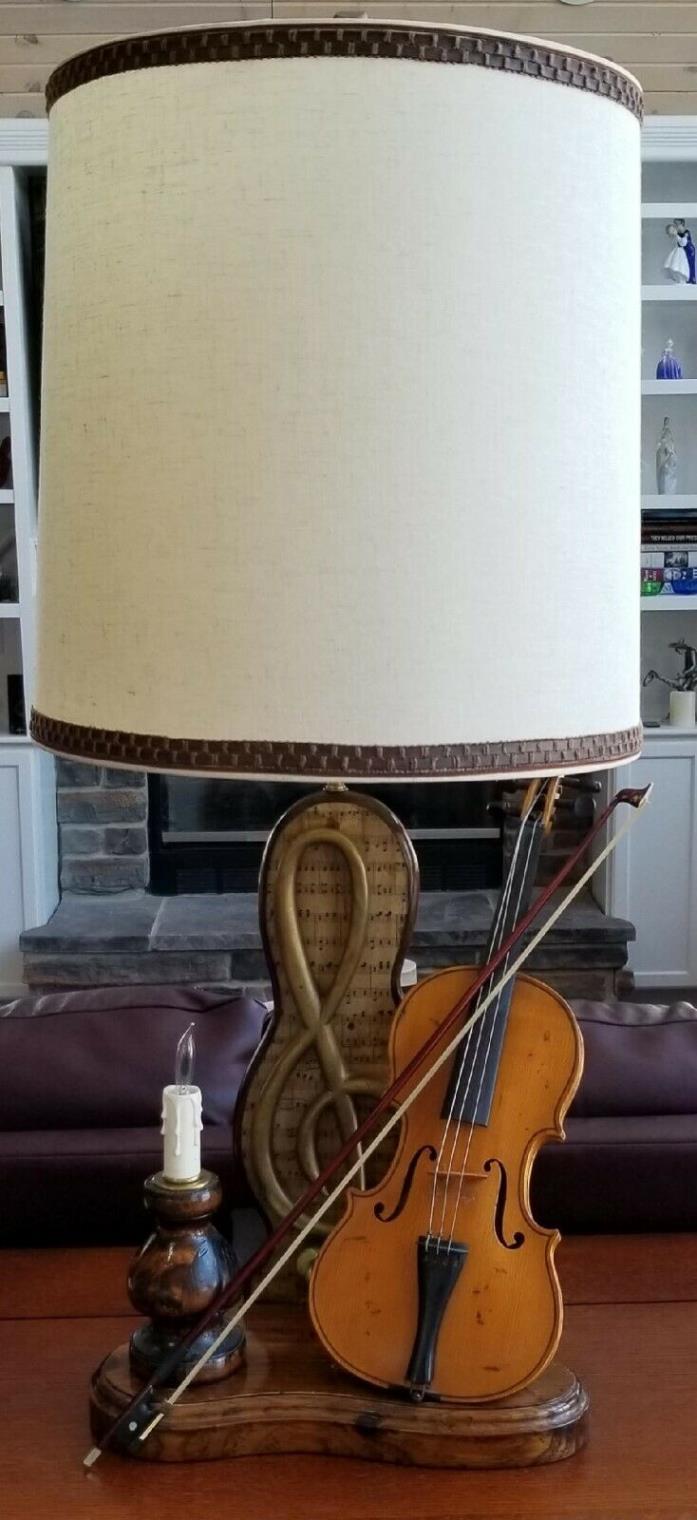 Antique Violin Lamp with Real Antonius Stradivarius Cremonensis Violin