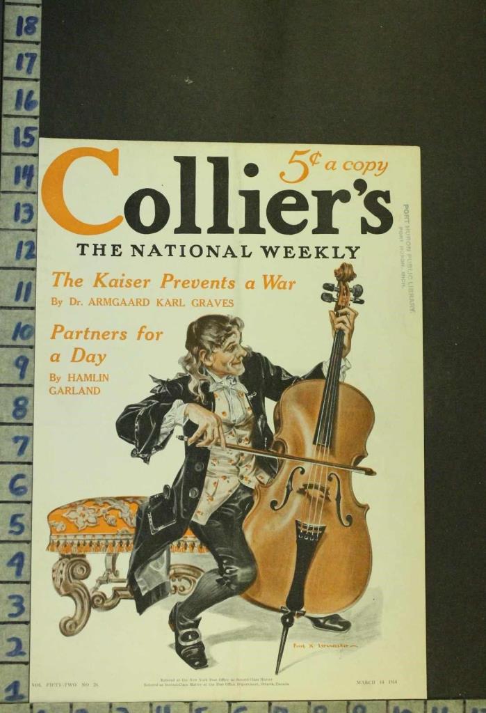 1914 MUSIC INSTRUMENT STRING CELLO ORCHESTRA ILLUS LEYENDECKER COVER RG61