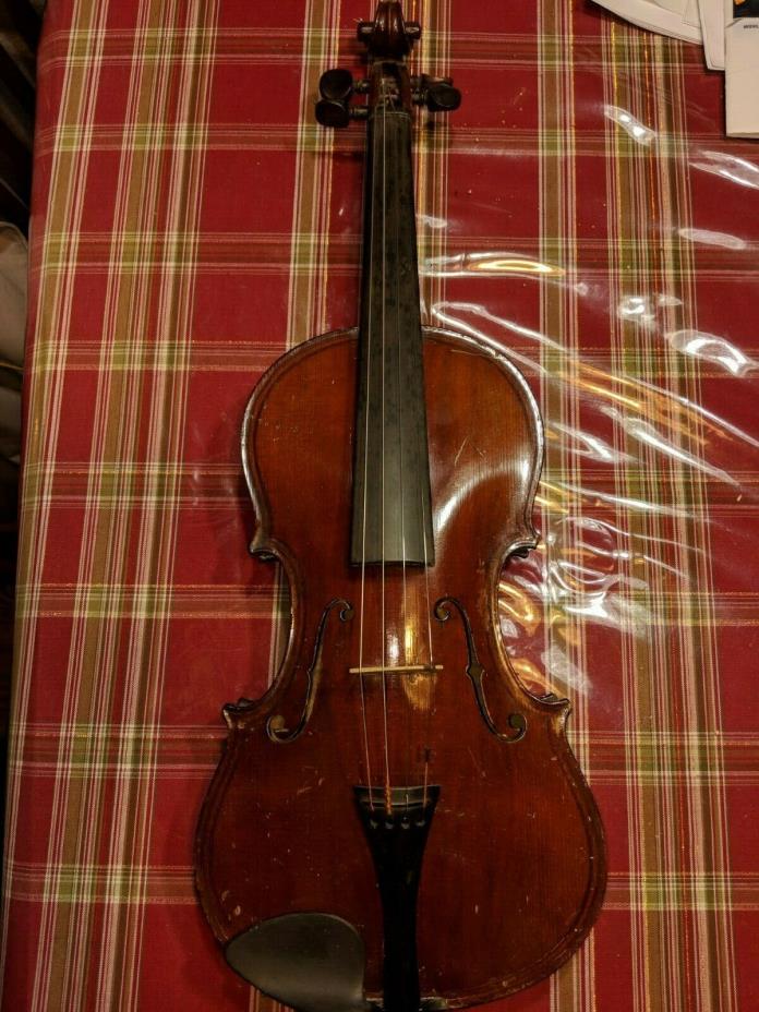 Franz Liebig  Antique German Violin, Stradivarius, Ornately Carved, Glaesel Bow