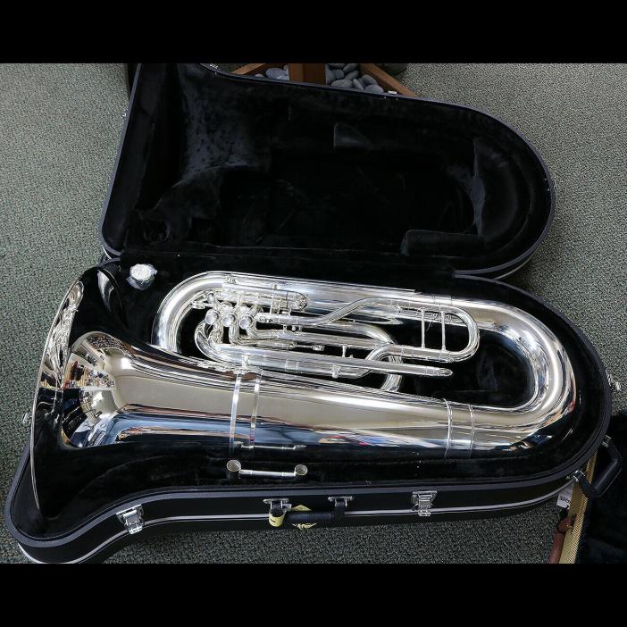 Jupiter JTU1100MS Silver Marching BBb Tuba Contra Excellent Cond. No dents