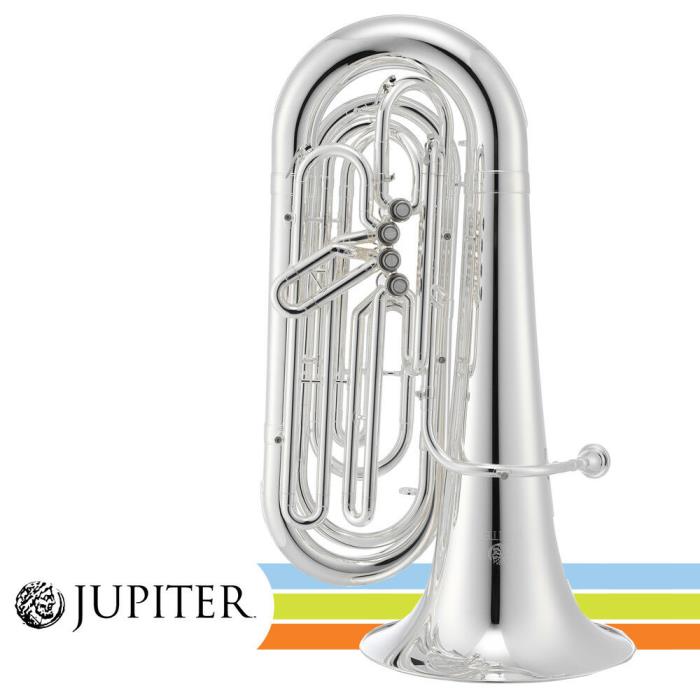 Jupiter JTU1010S Intermediate Silver Plated Key of BBb 4 Valve Tuba with Case