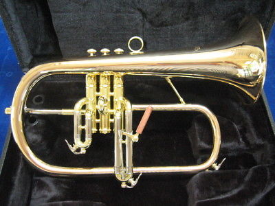 NEW CAROL BRASS CFL-6200-GSS FLUGELHORN w/GOLD BRASS BELL & 3rd TRIGGER