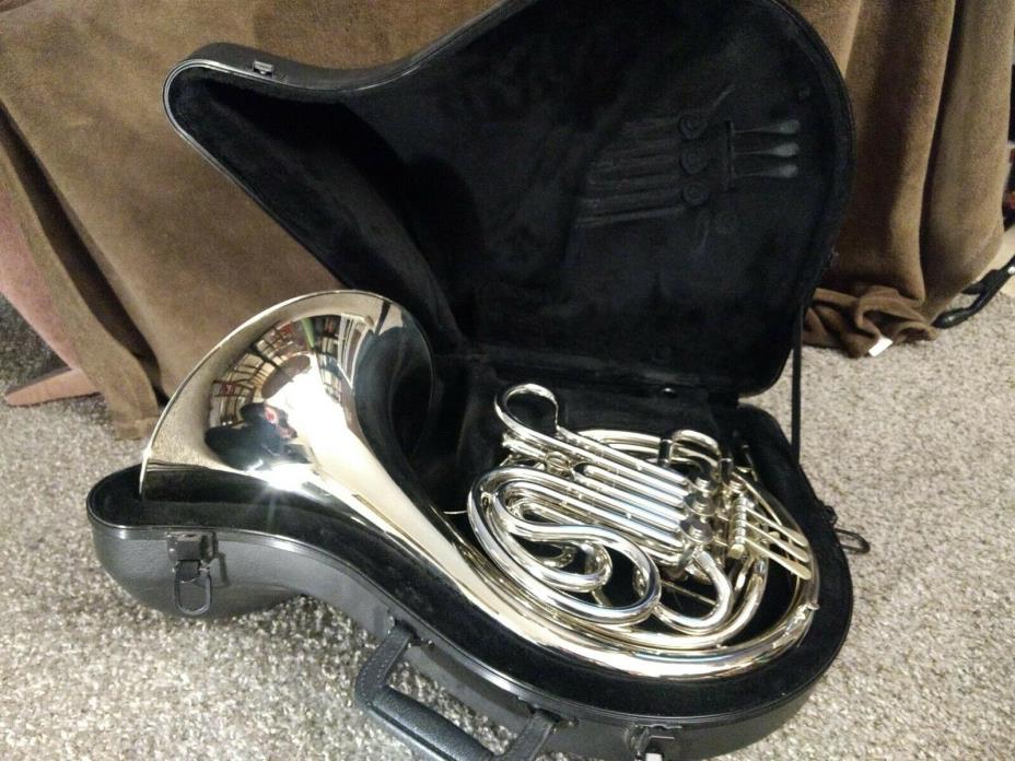 LIGHTLY USED C.G. CONN 8D SOLID NICKEL SILVER DOUBLE FRENCH HORN, PURCHASED 2013