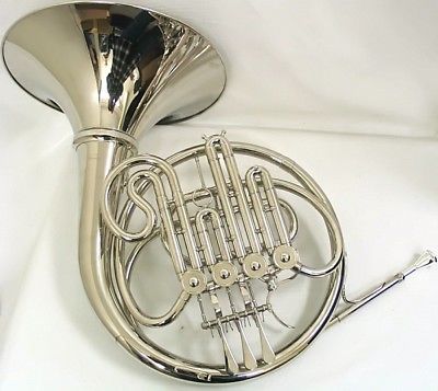 E.F. Durand Nickel Bb Key Single French Horn w/Case FH-900N