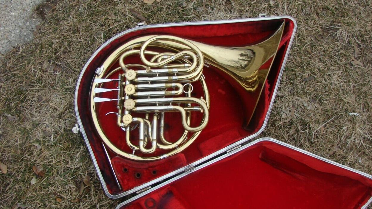 PROFESSIONAL  DOUBLE FRENCH HORN  OLDS  ( 6D CLONE)   CLEANED  GOOD COMPRESSION