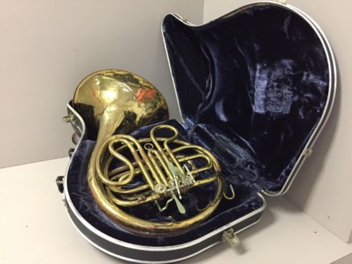 Vintage CG Conn LTD USA Single French Horn W/ Case