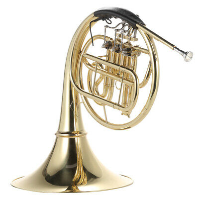 ammoon French Horn B/Bb Flat Brass Gold+Case For Student School Band T8P3