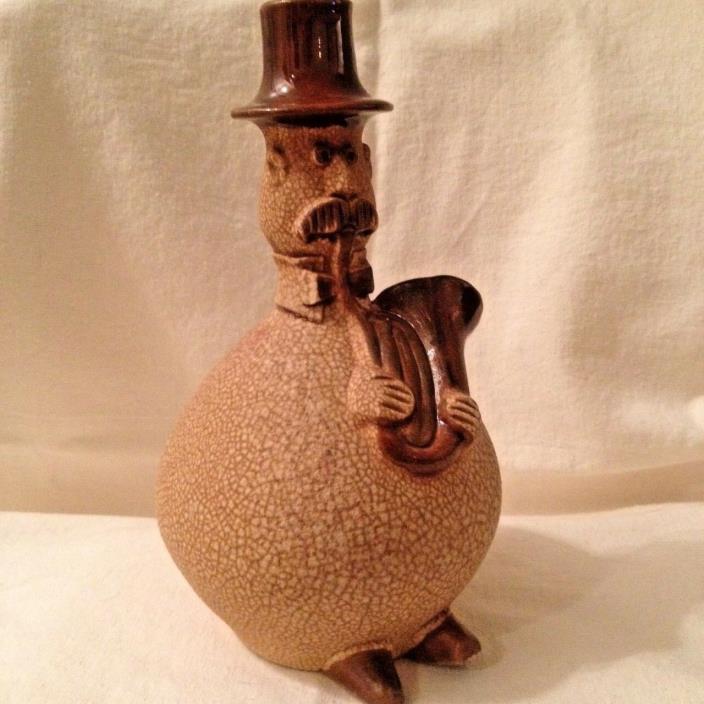 Vintage Haeger Baritone/Tenor Horn Player Candleholder Jug Glazed Signed