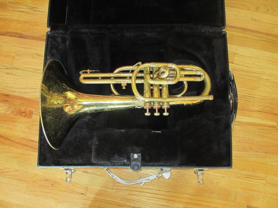 F E Olds Brass Mellophone and Case Key of F