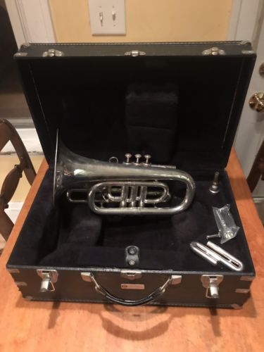 Silver DEG Dynasty Mellophone in F with Eb Slide & MP Willson Swiss Made