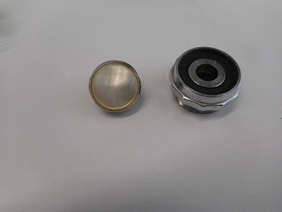 Vintage Getzen 300 Series Trumpet Valve Top Cap And Button Nickel  ONLY