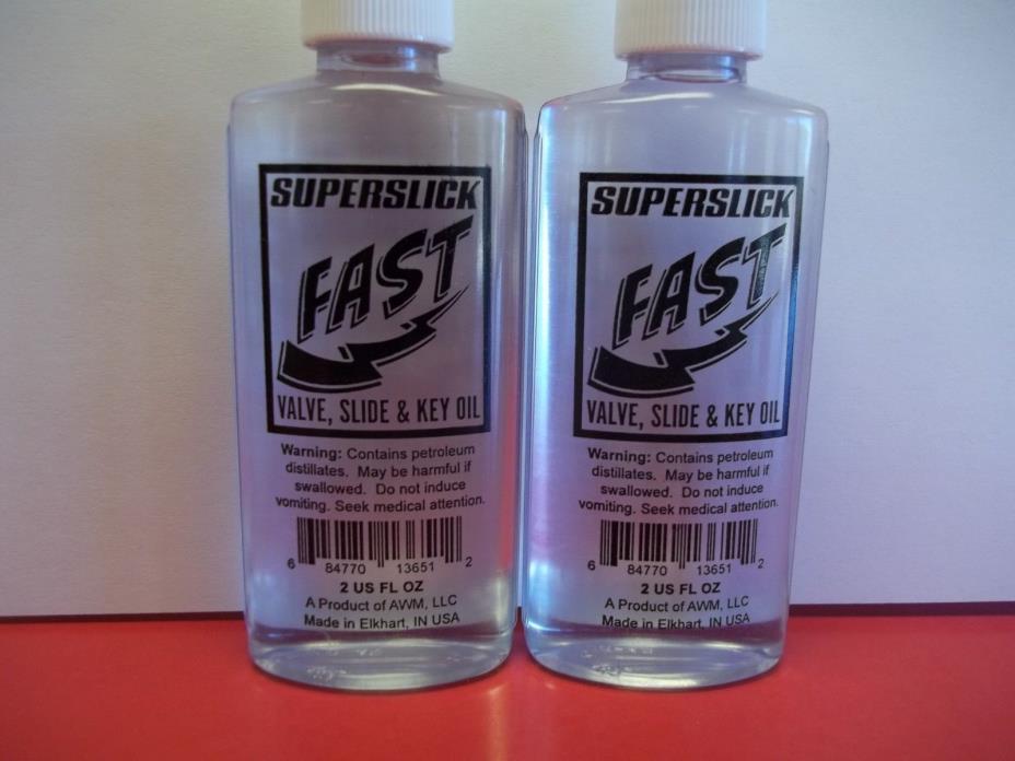 2 Bottles - SuperSlick Fast Valve, Slide & Key Oil-Similar to AL Cass Valve Oil